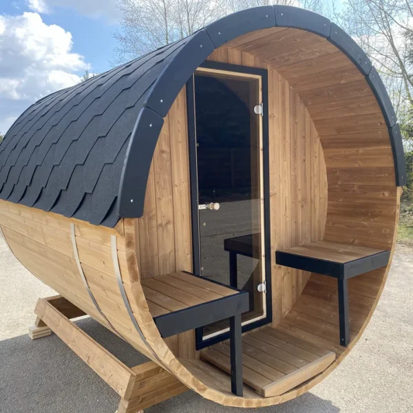 Outdoor Terrace 160 - 2 to 4 Person Barrel Sauna - Image 4