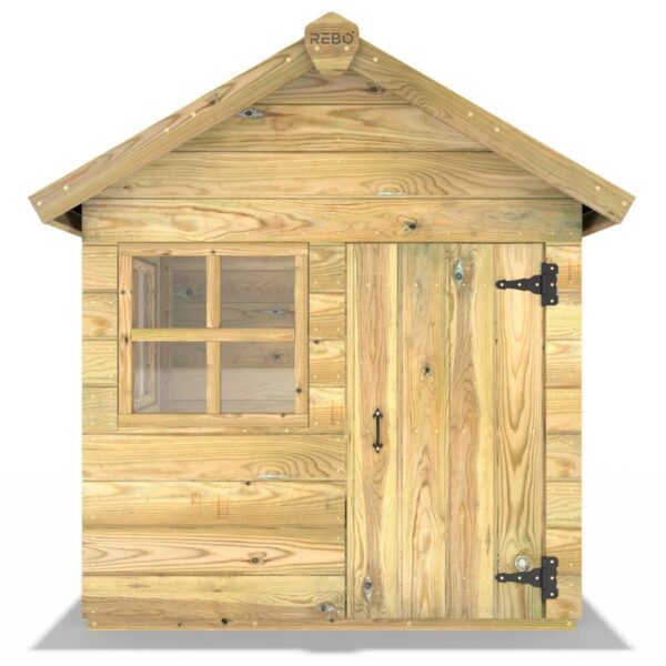 Rebo Orchard Wooden Playhouse, Swings & 6FT Slide – Solar Purple - Image 2