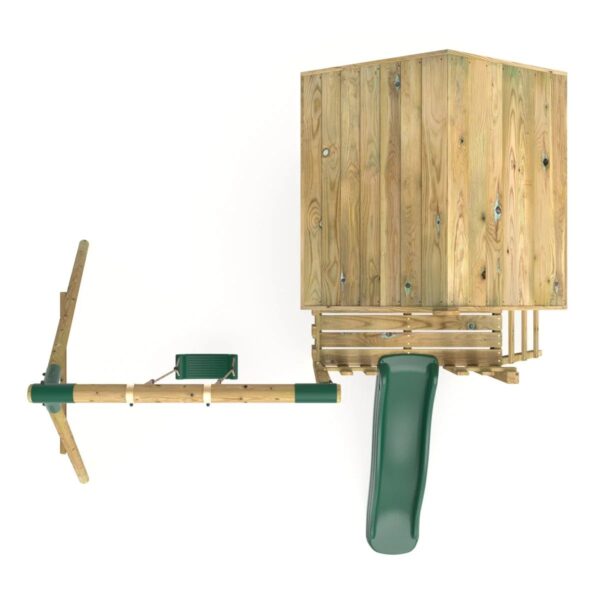 Rebo Orchard Wooden Playhouse, 900 mm Deck, 6 ft Slide – Solar Green - Image 3