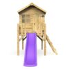 Rebo Orchard Playhouse, Durable 900mm Deck + 6FT Slide – Swan Purple - Image 3