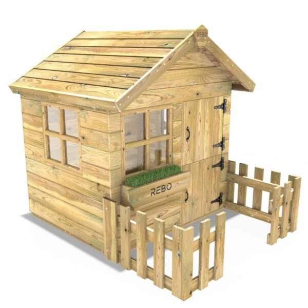 Rebo Orchard 4FT x 4FT Garden Children’s Playhouse – Swift - Image 3
