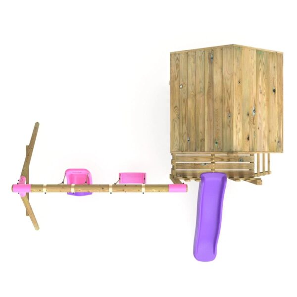 Rebo Orchard 4FT x 4FT Playhouse, 6FT Slide – Luna Purple - Image 2