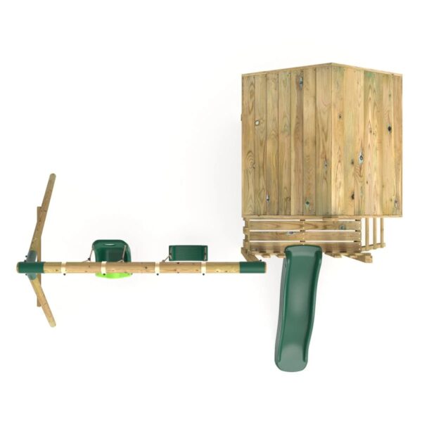 Rebo Orchard Playhouse, Durable Swings, 6FT Slide – Luna Green - Image 2
